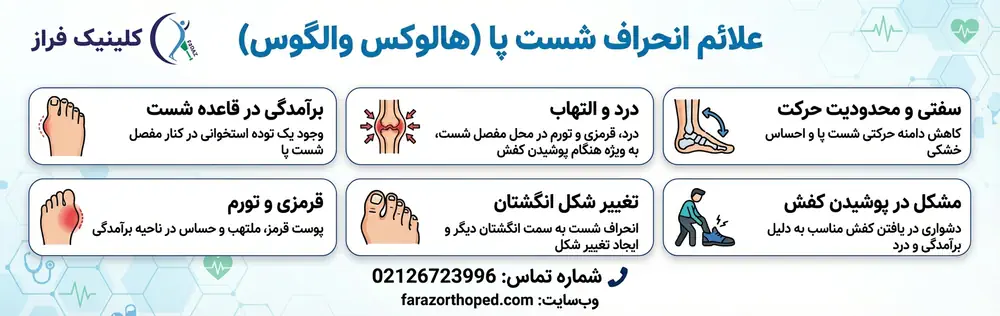 علائم هالوکس والگوس