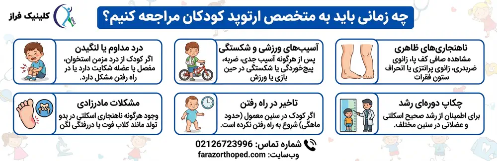 زمان مراجعه به ارتوپد کودکان
